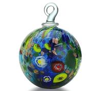 QFkris 4" Hand-Blown Glass Friendship Balls for Hanging Gardens Window Outdoor Gazing Ball Witch Balls Glass Ornament