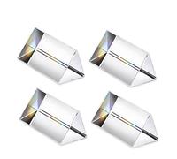 QFkris 4pcs Clear K9 Crystal Triangular Prism for Photo Rainbow Lights Crystal Optical Prisms Glass Physics Teaching Refracted Light Spectrum Students Presents Gift,50mm/2inch