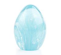 QFkris Crystal Blessings Paperweight Easter Eggs 3.4" Blown Glass Art Figurine Collectibles Desk Decor (Sky Blue)