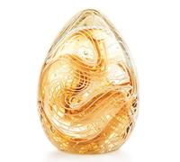 QFkris Crystal Blessings Paperweight Easter Eggs 3.4" Blown Glass Art Figurine Collectibles Desk Decor (Yellow)