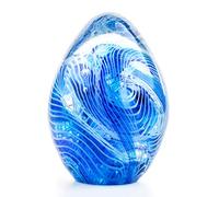 QFkris Crystal Blessings Paperweight Easter Eggs Blown Glass Art Figurine Collectibles Desk Decor (Blue)