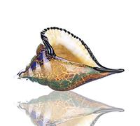 QFkris Glass Conch, Hand Blown Seashell Art Glass Figurine, Crystal Glass Paperweight, Home Decor Collectible Statue