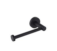 Qflushor Bathroom Toilet Paper Holder, Wall Mounted Toilet Roll Holder for Bathroom SUS304 Stainless Steel Round Tissue Roll Holders, Black