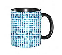 QFSDGY 11oz Ceramic Coffee Mug,Special Christmas Sister Gifts,Funny Xmas Tea Coffee Cup,Tea Mug,Blue Flower Art, Blue Blooming Flowers and Scattered Petals on Blue White Back,Valentines,Anniversaries