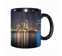 QFSDGY 11oz Ceramic Coffee Mug,Special Christmas Sister Gifts,Funny Xmas Tea Coffee Cup,Tea Mug,City，Charming Night View of Cologne illuminates the River Bridge and Majestic,Valentines,Anniversaries
