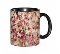 QFSDGY 11oz Ceramic Coffee Mug,Special Christmas Sister Gifts,Funny Xmas Tea Coffee Cup,Tea Mug,Floral Art, Pink Rose with Delicate Pink Rose Petals,Valentines,Anniversaries