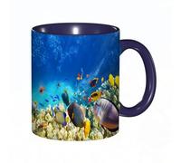 QFSDGY 11oz Ceramic Coffee Mug,Special Christmas Sister Gifts,Funny Xmas Tea Coffee Cup,Tea Mug,Ocean Sailing, a Weathered map with Sailing Boat, Compass Rose and Magnifying,Valentines,Anniversaries