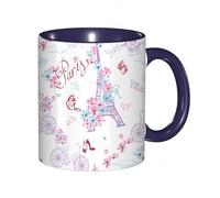 QFSDGY 11oz Ceramic Coffee Mug,Special Christmas Sister Gifts,Funny Xmas Tea Coffee Cup,Tea Mug,Paris Word with Eiffel Tower. Paris. Ink Hand Lettering. Modern Brush calligra,Valentines,Anniversaries