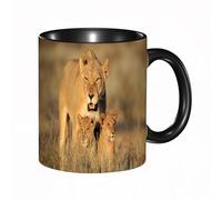 QFSDGY 11oz Ceramic Coffee Mug,Special Christmas Sister Gifts,Funny Xmas Tea Coffee Cup,Tea Mug,Safari Decor, Two Cheetahs, Africa Nature, Dangerous Animals, Hunters,Valentines,Anniversaries