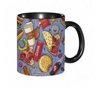 QFSDGY 11oz Ceramic Coffee Mug,Special Christmas Sister Gifts,Funny Xmas Tea Coffee Cup,Tea Mug,Seamless Pattern of Funny Cartoon Band of Angels,Valentines,Anniversaries