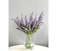 QFSH 9Pcs Artificial Sage Plants Faux Salvia Flower Bouquet for Home Decor Kitchen Wedding Party Indoor Outdoor Decoration 18.5'' (Purple)