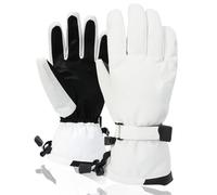 QFUPKTSU 2024 Winter Ski Gloves Waterproof Windproof Cold Ski Gloves For Men And Women, nylon insulation And Synthetic Leather (White, M)