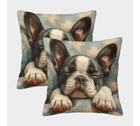 QFVANSIYO French Bulldog with Invisible Zipper Homeware Cushions Decorative Throw Pillow Cases for Sofa Bedroom Living room 45x45cm