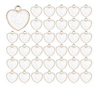 QfwdfcTrenz 40 PCS Love Heart Charms Enamel Alloy Charms Pendant Charm for Jewelry Making Cute Mini Heart Shaped Pendants Jewelry Making Supplies for Bracelet Earrings Keychain DIY Crafts Crafting