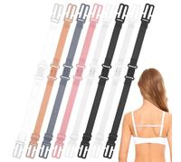 QfwdfcTrenz 8Pcs Bra Shoulder Straps, Women's Bra Strap Clips Holder Women's Non-slip Elastic Strap Holder for Slipping Stop Slipping Adjustable Clips Conceal Straps Keep in Place