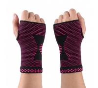 QFWFG 2 Pack Wrist Supports for Carpal Tunnel, Compression Wrist Brace | Pain Relief Breathable Wrist Splint Arthritis Gloves for Arthritis Tendonitis, Left/Right Hand Brace for Men Women (Pink)