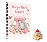 QFWFG Blank Recipe Notebook for Own Recipes - Personalised Recipe Book A5 Spiral Empty Recipe Journal 100 Pages Recipe Books Built-In Conversion Chart for Home Cooks, Bakers & Food Lovers