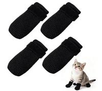 QFWFG Cat Boots Anti Scratch Socks for Cats 4 PCS Soft Breathable Mesh Cat Paw Covers Adjustable Cats Claw Covers Anti Slip Cat Socks for Nail Cutting & Pet Bathing 4cm Wide M