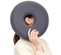 QFWFG Donut Ear Piercing Pillow for Side Sleepers, 25cm Memory Foam Pillow With Hole For Ear, Removable Washable Cover Soft Adjustable Piercing Pillow For Pierced Ear Relief Sleeping (Grey)