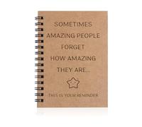 QFWFG Leaving Gifts for Colleagues Women, A5 Kraft Notebook | Lay-Flat Design Ink-Proof Paper 100 Pages Spiral Bound Inspirational Notebook, Thank You Motivational Teacher Friends Gift