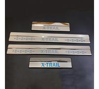 QFYANXUAN 4 Pcs Car Door Sill Scuff Plate for Nissan X-Trail 2022-2017 2023 2024, Stainless Steel Kick Plates Car Threshold Scuff Plate Styling Accessories