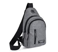 QFYANXUAN Sling Bag Cross Body Chest Bag for Audi Q5 8R Q6 2009-2016 2023-2024, Lightweight Shoulder Backpack for Travel Hiking Cycling Camping Outdoor Sports,Grey