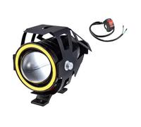 QGBKLZNZHP Adjustable Motorcycle Spotlights Motorcycle LED Driving Lamp Angel Eye Headlight Fog Light Universal Motorbike Auxiliary(1 Pcs-Yellow)
