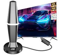 QGClearSO TV Aerial,2025 Indoor Digital TV Aerial with 500+ Miles Range Adjustable Strongest Signal Booster Amplifier for 4K 1080P HDTV & VHF UHF DAB Radio with Magnetic Base