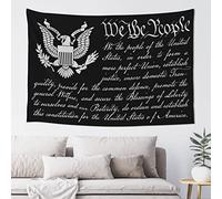 QGDC Bar Accessories For Man Cave Constitution We The People Tapestry Vintage Decor Astethic Stuff For Room(100X150CM)