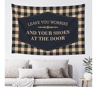 QGDC Bar Accessories For Man Cave Leave You Worries And Your Shoes At The Door Tapestry Room Accessories For Teen Boys Backyard Bar Decor(92X150CM)