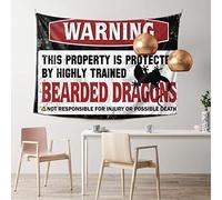 QGDC Bar Accessories For Man Cave Warning This Property Is Protected By A Highly Trained Bearded Dragon1 Tapestry Vintage Decor Astethic Stuff For Room(100X150CM)