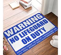 QGDC Bathmat Outdoor Deck Waterproof Warm Material & Fluffy Luxurious Feel | Bathroom Decor/Fall Outdoor Rug For Front Door - Warning No Lifeguard On Duty(50X80CM)