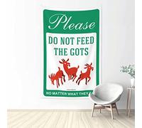 QGDC Bedroom Door Decorations Please Don’T Feed The Goats, No Matter What They Say Tapestry Asthetic Bedroom Assecories Wall Hanging(75X100CM)