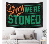 QGDC Cave Man Bar Sorry We're Stoned Tapestry Space Decorations Home Bar Decor(100X150CM)