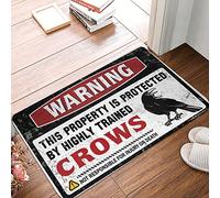 QGDC Custom Welcome Carpet Warning This Property Is Protected By A Highly Trained Crows | Small Welcome - Non Slip Floor/Accent - Inside Door Mat Home Entrance, Fall For Front Door &(40X60CM)