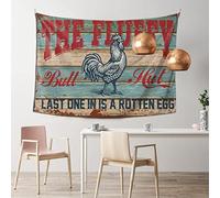 QGDC Decor for Man Cave Chicken Coop The Fluffy Butt Hut Last One in is A Rotten Egg Tapestry Decor for Man Cave Room Decor(75X100CM)