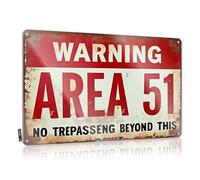 QGDC Desk Signs For Office Funny Area 51: Unauthorized Entry Prohibited Tin Sign Personalized Bar Signs Vintage Coffee Sign(20X30CM)