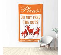 QGDC Funny Outdoor Decor Please Don’T Feed The Goats, No Matter What They Say Tapestry Men Cave Decor Room Decor(75X100CM)