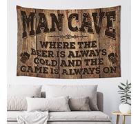 QGDC Funny Tapestry Man Cave Rules Tapestry Bar Accessories Man Cave Weird Decor(100X150CM)