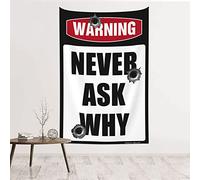 QGDC Home Decor For Men Warning Never Ask Why Tapestry Sports Bar Decor Tapestry For Wall(100X150CM)