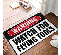 QGDC Kitchen Comfort Area Rug | Furry Refined Craftsmanship Warning Watch For Flying Tools - Welcome For Classroom/Out Door Rug Front Door(65X90CM)