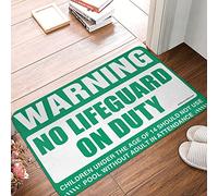 QGDC Kitchen Non Slip Kitchen Mat | Fun Door Refined Craftsmanship Warning No Lifeguard On Duty - Corner Kitchen/Cool Stuff For Your Room Boys(65X90CM)