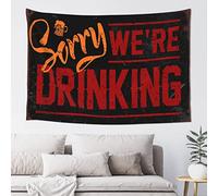 QGDC Large Tapestry Sorry We'Re Drinking Tapestry Man Cave Rules Custom Tapestry(100X150CM)