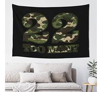 QGDC Man CABE Decor 22 Too Many PTSD Awareness Veteran Tapestry Bed Room Decorations Dorm Room Tapestry(75X100CM)
