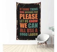 QGDC Man Cave Decor And Accessories If Something Offends You Please Let Us Know We Can All Use A Good Laugh Tapestry Dorm Wall Decorations Funny Room Decor(75X100CM)