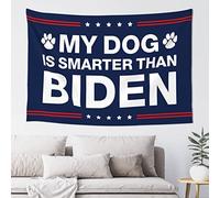 QGDC Man Cave Rules My Dog Is Smarter Than Biden Tapestry Tapestry For Bedroom Aesthetic Decor For Bedroom(100X150CM)