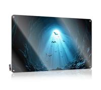 QGDC Personalized Bar Signs Bats Flying Through The Cave Light Tin Sign Funny Desk Signs Funny Plaques For Men(30X40CM)