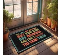 QGDC Spring Door Kitchen Mat - Bow Soft Touch & Straw Warm Feel | Small And Premium Quality Kitchen Sink Rug Non Slip Washable You Can't Buy Happiness But You Can Buy Bitcoins(40X60CM)