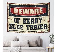 QGDC Stuff For Your Room Beware Of Kerry Blue Trrier Tapestry Bar Stuff For Man Cave Wall Tapestry(100X150CM)