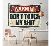 QGDC Stuff for Your Room Warning Don't Touch My Shit Tapestry Bar Stuff for Man Cave Man Cave Rules(75X100CM)